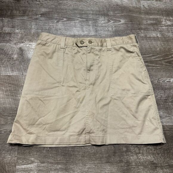 Lands End Khaki Mini Skirt Size 10 - Picture 1 of 8
